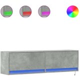 vidaXL Zidni TV ormarić s LED svjetlima boja betona 140x31x38 cm | shoptok.hr