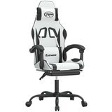  Okretna igraća stolica s osloncem bijelo-crna od umjetne kože | shoptok.hr