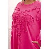 Kesi Włoski Plus Size women's dress with cotton embroidery pink | shoptok.hr