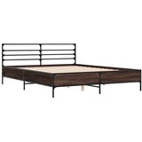  Okvir za krevet smeđi hrast 150x200cm konstruirano drvo i metal | shoptok.hr