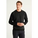 ALTINYILDIZ CLASSICS Men's Black-Anthracite Standard Fit Regular Fit Crew Neck Jacquard Knitwear Sweater cene