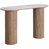 House Nordic Bež/v naravni barvi stranska mizica z mizno ploščo v marmornem dekorju 40x120 cm Athens – Cene