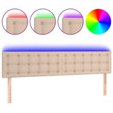  the living store led posteljno vzglavje kapučino 160x5x78/88 cm umetno usnje - led vzglavje, (21500350) | Shoptok.si