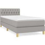  Box spring postelja z vzmetnico svetlo siv 100x200 cm blago, (20724527) | Shoptok.si
