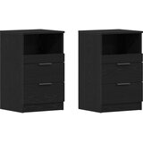  Noćni ormar 2 pcs Crni hrast 40 x 35 x 65 cm Konstruirano drvo | shoptok.hr
