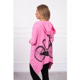 Kesi Sweatshirt with cycling print light pink Cene
