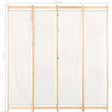vidaXL Sobna pregrada s 4 panela od tkanine 160 x 170 x 4 cm krem | shoptok.hr