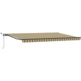 vidaXL Automatska uvlačiva tenda s LED svjetlom u zelenoj i žutoj boji 500x300 cm, zamjenska tenda za okvir 5x3 m zelena i žuta | shoptok.hr