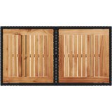 Vanjski set za objedovanje 3 pcs Crna Poli Ratan i Drvo Akacije | shoptok.hr