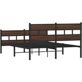 vidaXL Posteljni okvir brez vzmetnice z vzglavjem/vznožjem 140x190 cm | Shoptok.si