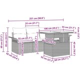  Sjedeća garnitura za vrt 5 kom. Bež poliratan 100 x 55 x 73 cm | shoptok.hr