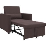  3-u-1 Sofa na razvlačenje tamnosmeđa tkanina | shoptok.hr