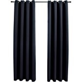 Furnova Zatemnitvene zavese s kovinskimi obročki 2 kosa črne 140x225 cm, (21918124) | Shoptok.si