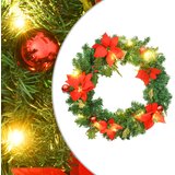 Božićni vijenac s LED svjetlima zeleni 60 cm PVC | shoptok.hr