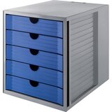 Han Polica za dokumentaciju sa fiokama System Box, 5 fioka, Plava Cene
