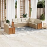 vidaXL 9-dijelni set vrtnih sofa s jastucima bež od poliratana | shoptok.hr
