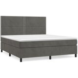 Maison Chic Box spring postelja - Vzmetna postelja z vzmetnico temno siva 160x200 cm žamet SL22514, (21892683) | Shoptok.si