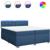  Krevet s oprugama i madracem plavi 200 x 200 cm od tkanine | shoptok.hr