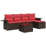  6-dijelni set vrtnih sofa od poliratana s jastucima smeđi | shoptok.hr