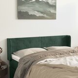 vidaXL Vzglavje z ušesi temno zelen 147x16x78/88 cm žamet Cene