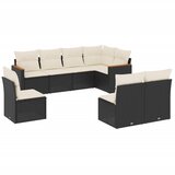  8-dijelni set vrtnih sofa od poliratana s jastucima crni | shoptok.hr