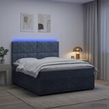  LED okvir za krevet s madracem Tamnosiva 160 x 200 cm Baršun | shoptok.hr