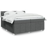 vidaXL Box spring postelja z vzmetnico temno siva 200x200 cm blago | Shoptok.si