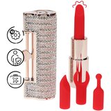 Loveline Angel - vibrator v obliki šminke s 4 nastavki (rožnate barve) Cene