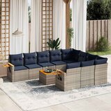  11-dijelni set vrtnih sofa od poliratana s jastucima sivi | shoptok.hr