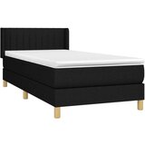  Box spring postelja z vzmetnico črna 90x200 cm blago, (20727124) | Shoptok.si