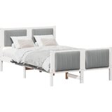  Okvir kreveta s uzglavljem Bijela i svijetlosiva 120 x 190 cm | shoptok.hr
