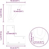vidaXL Noge za mizo za lase 4 kosi črna 10 cm trdno jeklo | Shoptok.si