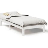 Maison Chic Posteljni okvir - Enojna postelja - Postelja za odrasle brez vzmetnice bel 80x200 cm trdna borovina-J6930, (21763354) | Shoptok.si