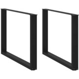 vidaXL noge kavne mizice u-oblika 2 kosa črna 100x(72-73)cm jeklo Cene