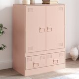  The Living Store Visoka omarica roza 67x39x95 cm jeklo - Visoka Omarica, (21495625) Cene