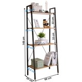 Kondela Poličnik, 4 police, hrast, črna, THEA | Shoptok.si