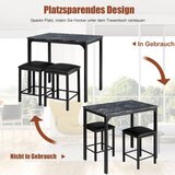  Jed Tisch s 2 tapeciranim stolicama s okvirima od crnog metala. | shoptok.hr
