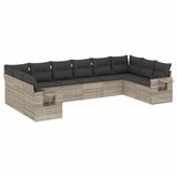  10-dijelni set vrtnih sofa poliratan s jastucima svijetlosivi | shoptok.hr
