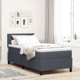  Krevet s podnicom s madracem i LED tamno siva 90x200 cm kordna tkanina | shoptok.hr