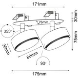  Brosline 3261 - Ugradna spot svetiljka DROP 2xGX53/9W/230V crna | Eponuda.com