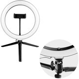 Oem LED Ring Stream RGB lampa 26cm s držačem za mobitel + stativ crna | shoptok.hr