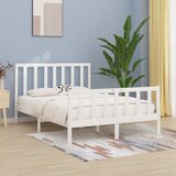 Maison Chic Posteljni okvir - Dvoposteljna postelja - Zakonska postelja bel iz trdnega lesa 160x200 cm-J3080, (21766041) | Shoptok.si