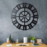 Wallity Dekorativni metalni zidni sat Stone XL black Cene