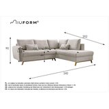Miuform tamno siva kutna garnitura na razvlačenje Scandic Lagom L, desni kut | shoptok.hr