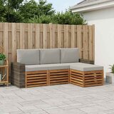  Set vanjskih sofa 4 kom. Prirodna i svjetlosiva | shoptok.hr