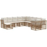  Set vanjskih sofa 11 pcs Prirodna i krema bijela Poliester | shoptok.hr