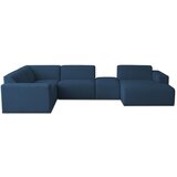 Scandic Tamno plava kutna garnitura od bouclé tkanine (u obliku slova "U") Roxy – | shoptok.hr