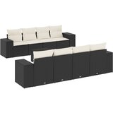 Maison Chic Seti vrtnega pohištva - Vrtna garnitura - Vrtni pohištvo set 9-delna z blazinami črn poli ratan, (21798036) | Shoptok.si