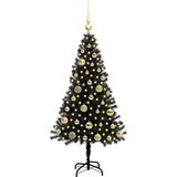 vidaXL Božično drevo med 150 LED z stojalom Črna 120 cm PVC | Shoptok.si