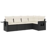 Maison Chic Seti vrtnega pohištva - Vrtna garnitura - Vrtni pohištvo set 5-delna z blazinami črn poli ratan, (21816214) | Shoptok.si